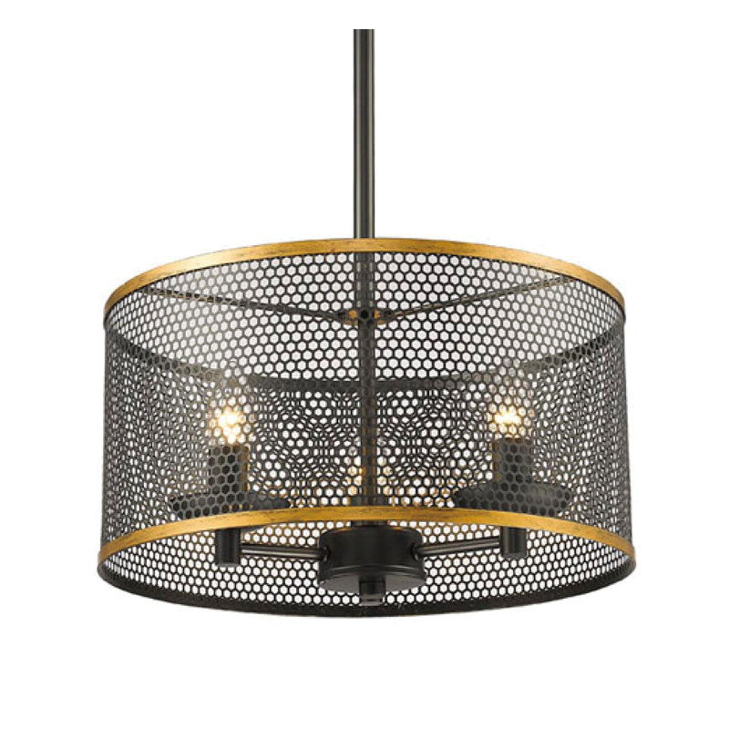 Luminaire suspendu en maille métallique 3 lumières Virgil