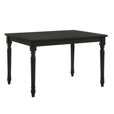  48" Black Solid Wood Dining Table
