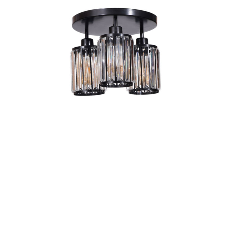 Élégant lustre en métal noir, 10,2 po x 6,7 po | Comprend un capuchon en verre, une plaque de base de 5,1 po x 13,4 po | Peut accueillir 3 ampoules E27 de 40 W maximum (non incluses) | pour la décoration de salle à manger et de salon, solution d'éclairage élégante