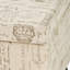 Lin beige avec structure en bois, finition, banc de rangement polyvalent de style contemporain - ornement français et choix de sièges fonctionnels
