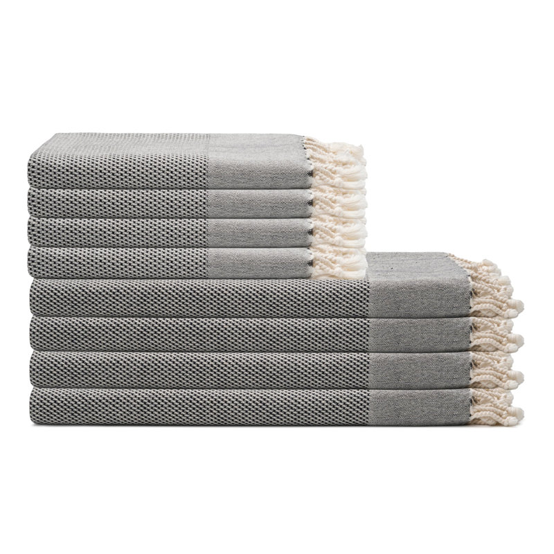 Ensemble de serviettes en coton Whisper, Noir
