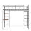 Lit mezzanine simple en métal avec 2 tablettes et un bureau