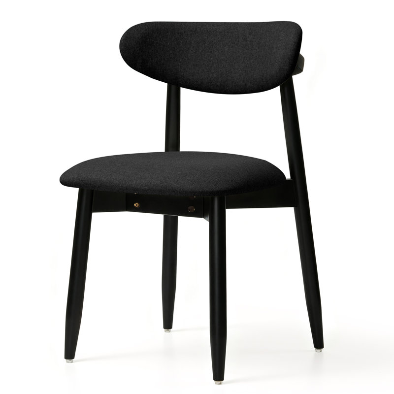 Chaise rembourrée moderne de 27 po Arriah, 4, Black