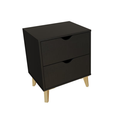 24" Two Drawer Faux Wood Nightstand