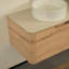 Meuble-lavabo 30 po avec lavabo, armoire de rangement murale en contreplaqué avec tiroir rond en céramique et plateau en pierre frittée à motif de travertin Roma-1816874003