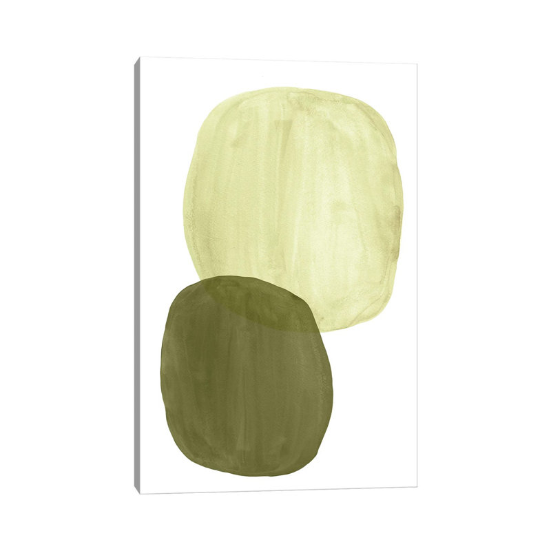 Green Tone Organic Shapes by Whales Way - Painting on Canvas, Wrapped Canvas, 45.72cm H x 30.48cm W x 1.91cm D