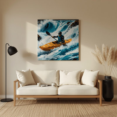 Sports Kayaking Gray Metal Wall Art