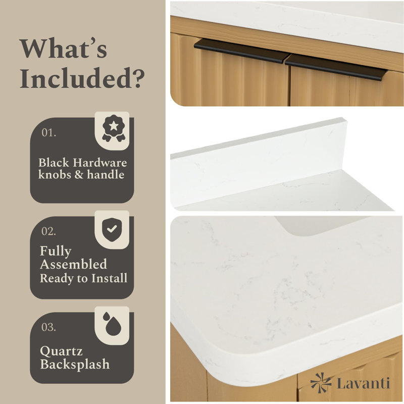  Meuble-lavabo Wooderna de 48 po avec lavabo, chêne Firwood, 48 pouces, Bois de chêne Wooderna