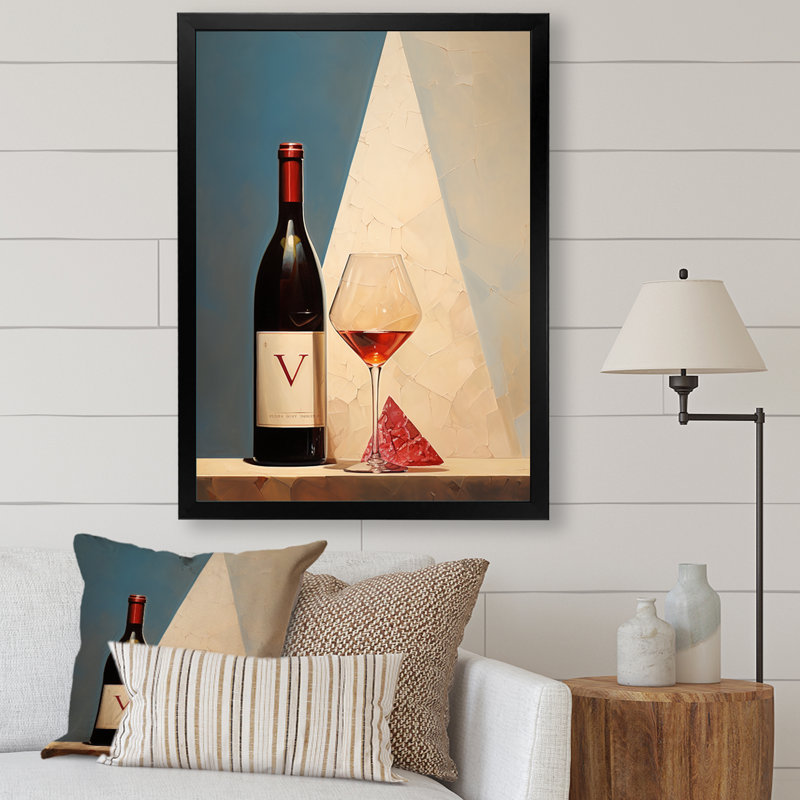 Décoration murale Cavas Crispness - vin, Cadre simple noir, H 32 po x l 24 po x P 1 po