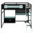 Full Size Wood Loft Bed with Desk, Shelves, LED Lights, USB Ports and Pegboard-703342045
