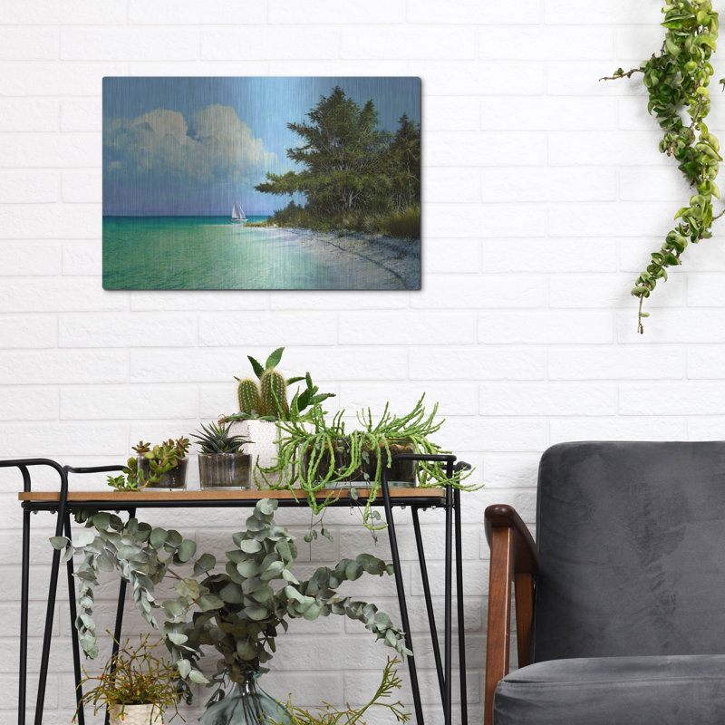 Dovecove «Cayo Costa Beach» par Kent Sullivan, art mural en métal, H 12 po x l 16 po