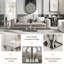Silver Sde, ensemble de 3 tables d'appoint carrées de luxe avec 4 bases géométriques en miroir