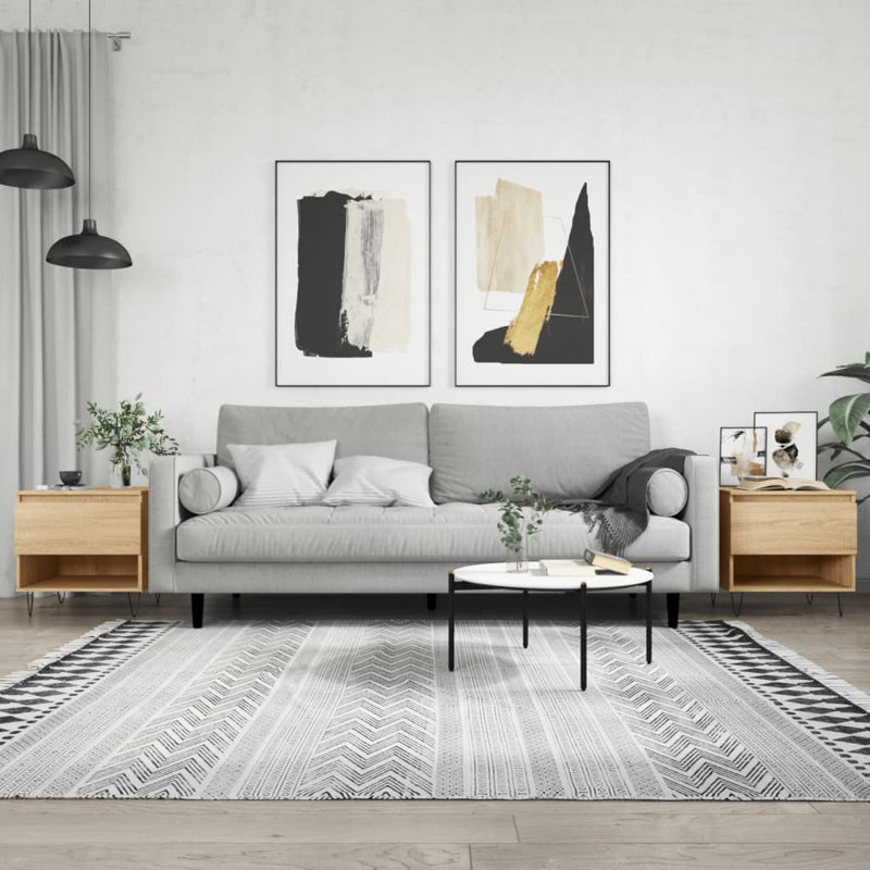 Four Leg Coffee Table with Storage, Sonoma Oak