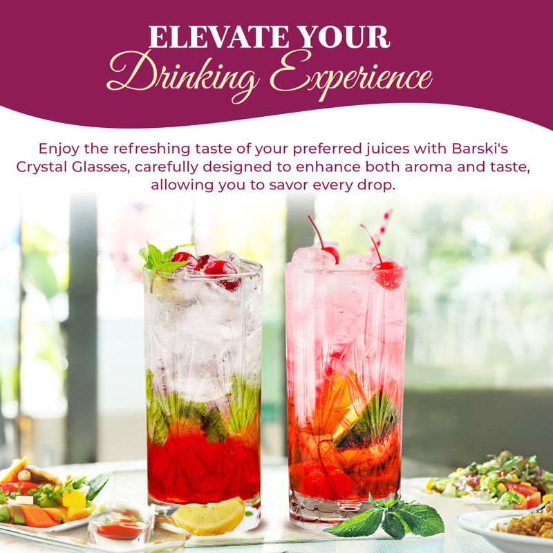 Highball Glass - Drinking Glasses - Set of 2 -  Bar Glassware, 12 oz, Made in Europe - Set of 2