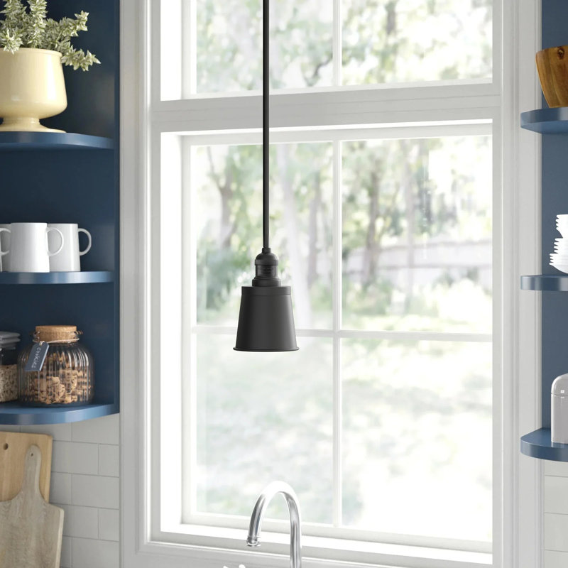 Lavender Hill 1 - Light Single Pendant, No Bulb Included, Matte Black, Matte Black