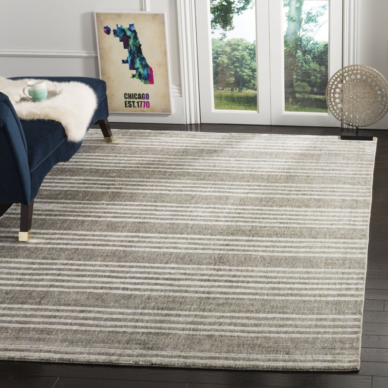Tapis en viscose tissé à la main Borst, Rectangle de 6 pi x 9 pi