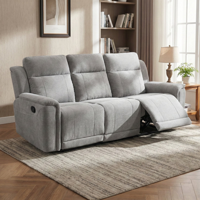 Sumana 3 Seater Reclining Sofa, Grey