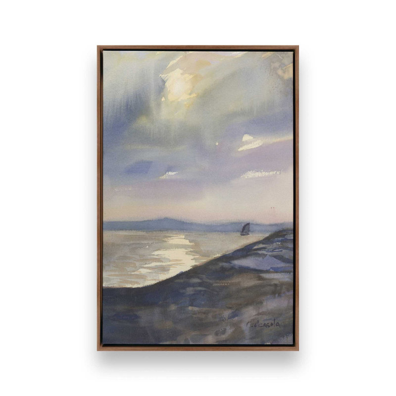 «Evening Sail» par Stephen Calcasola, reproduction d'art sur toile, H 12 po x l 8 po, Brun
