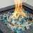 Modern Square Concrete Fire Pit Column (29'' H x 19.7'' W) – Complete with Glass Rocks