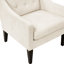 Chaise d'appoint en beige: contreplaqué, siège en mousse haute, dossier avec housse de coussin à fermeture à glissière, pieds bruns-48890130