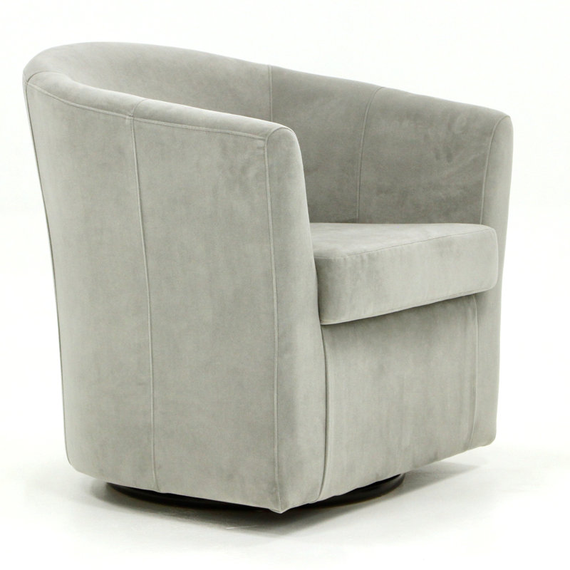 Fauteuil demi-tonneau pivotant 31 po Hansell, Microsuède gris performance