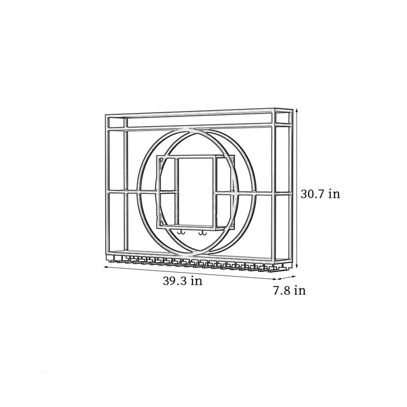 Usra, Doré, H 30,7 po x l 39,3 po x P 7,8 po