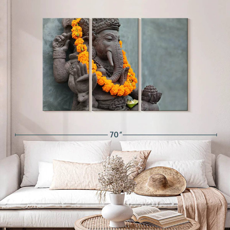 Adella Ganesha Statue, 32" H x 50" W