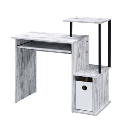 Bureau d'ordinateur avec poste de travail et bureau compact