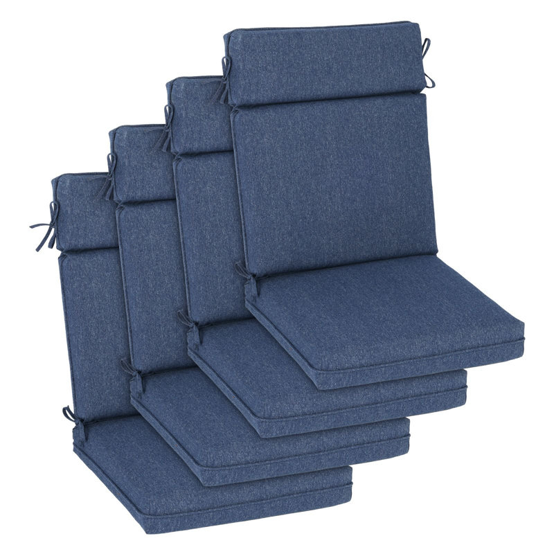 Outdoor High Back Dining Chair Cushion Set, Ivory, 20" W x 17" D