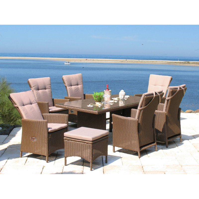 Goodrich Rectangular Wicker Outdoor Dining Table , 150cm cm W 90cm cm D