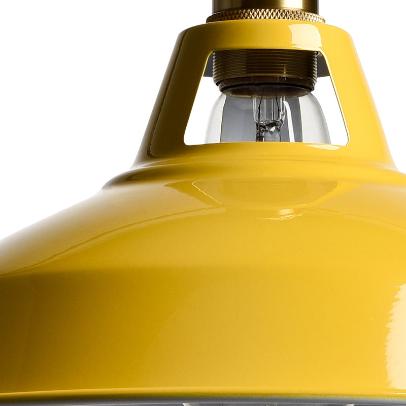 Luminaire suspendu moderne avec abat-jour de grange, Jaune