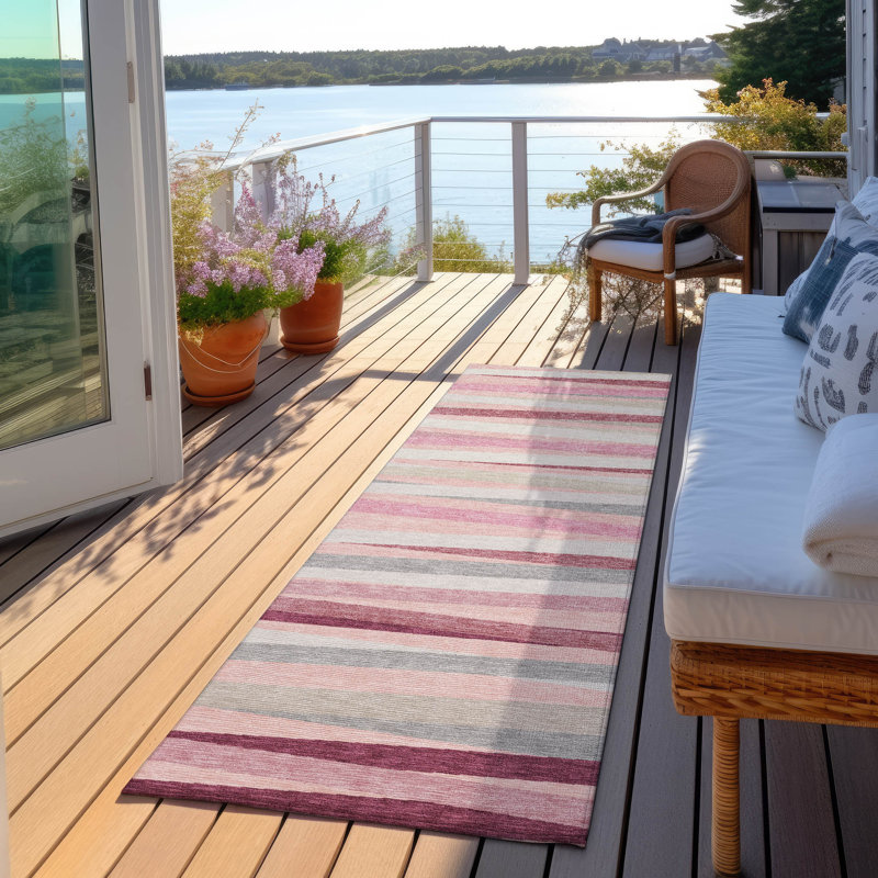 Tapis intérieur / extérieur gris lavable à la machine 1 pi 8 po x 2 pi 6 po ACN997 Chantille