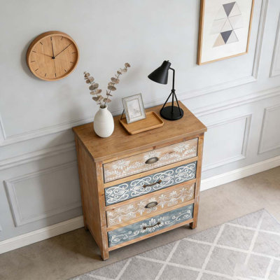 Vintage 4-Drawer Chest with Distressed Wood