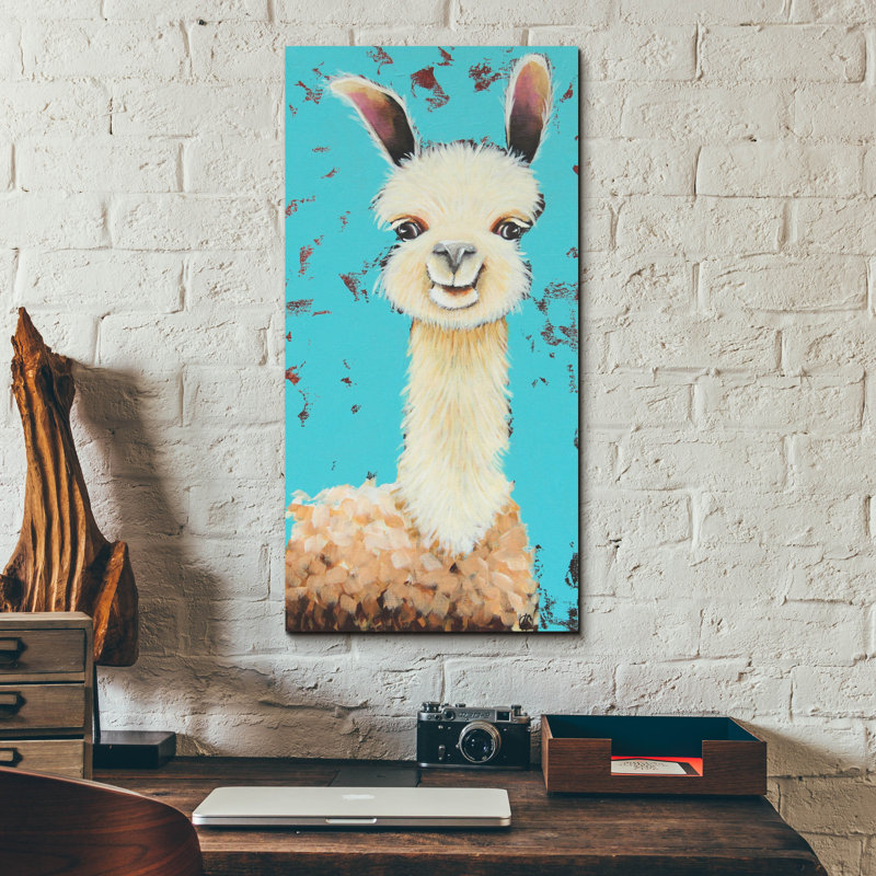 "Llama Sue" par Lucia Stewart, H 24 po x l 12 po