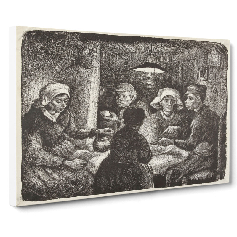 The Potato Eaters Sketch by Vincent Van Gogh - Wrapped Canvas Drawing - Wrapped Canvas, 40cm H x 60cm W x 3cm D