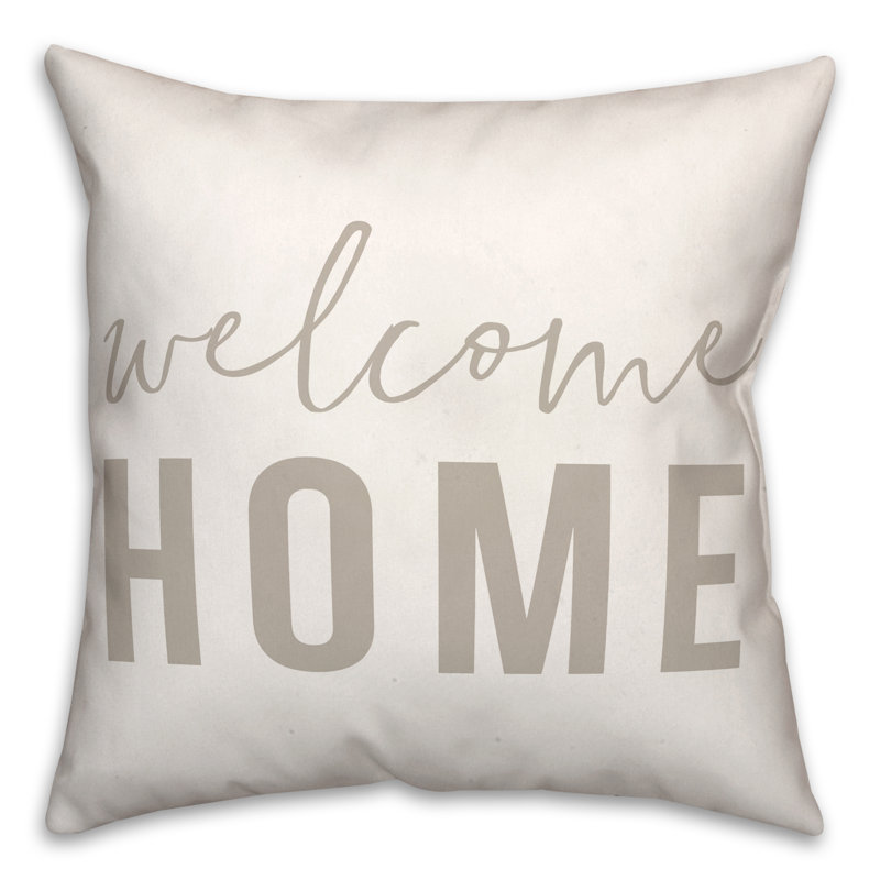 Housse de coussin d'extérieur carré Welcome Home, Blanc