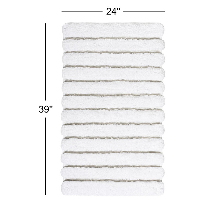 Petra Striped Bath Rug, 24'' W x 39'' L