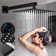 Wall Mounted Shower Head System 12 Inch Stainless Steel Square Rainfull Shower Combo with Valve