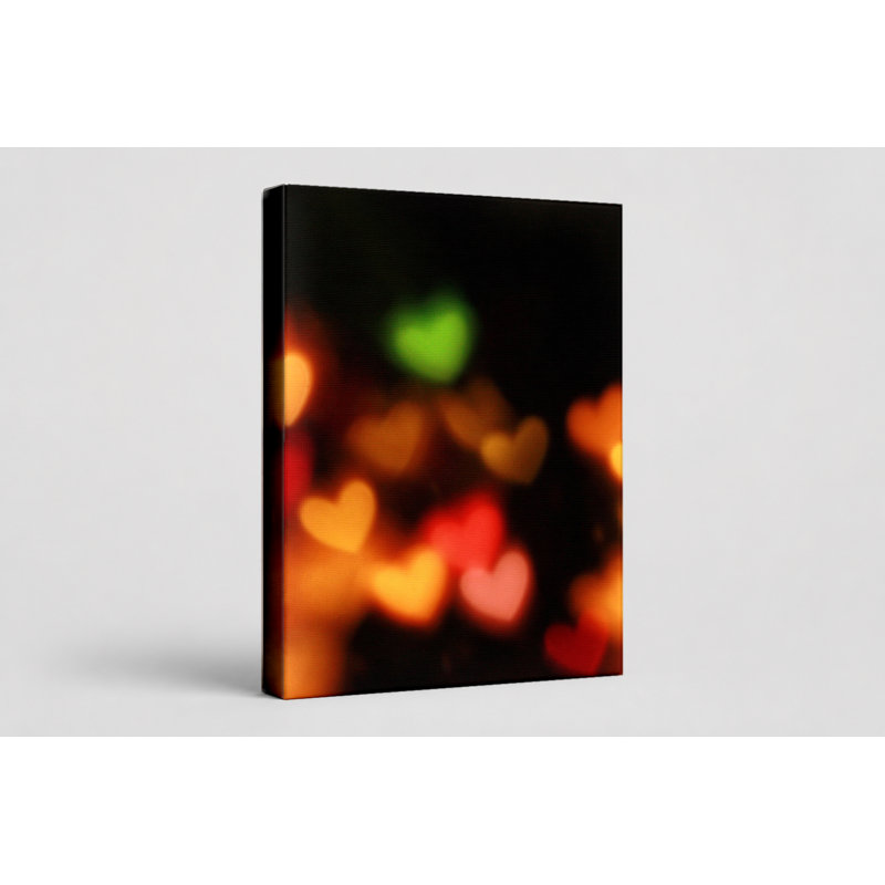 «Heart Bokeh Lights», art mural sur toile, 11" W x 14" H