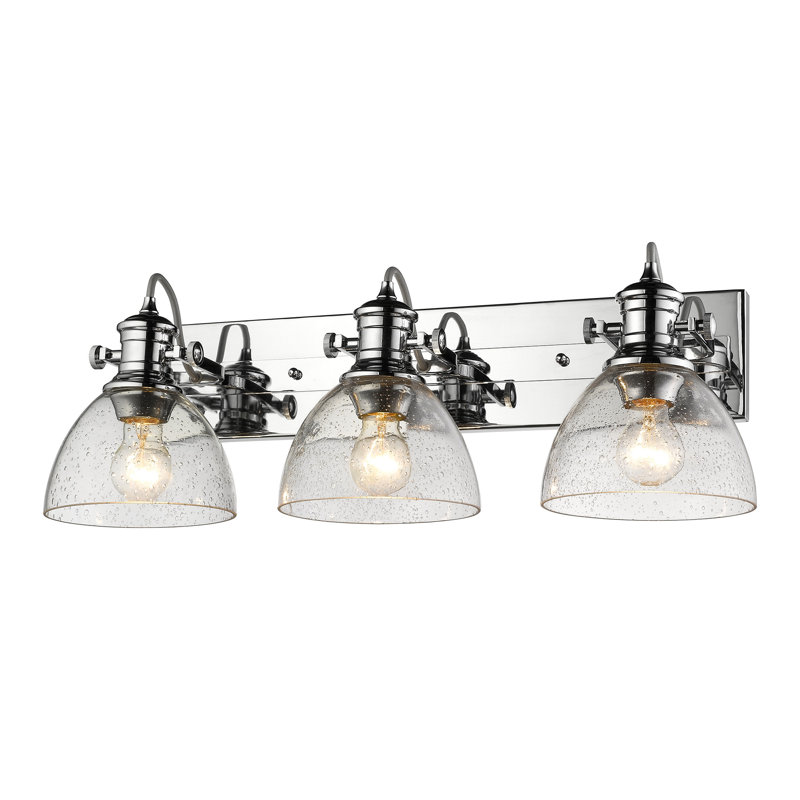 Bales Glass Semi Flush Mount, Seeded Glass, Chrome