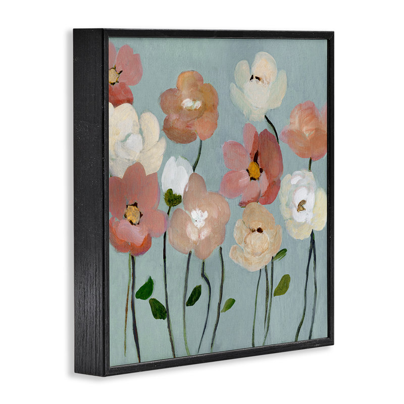 Giclée encadrée Soft Mixed Blossoms, design par Charity Henderson, H 17 po x l 17 po, Giclée encadrée noir minuit