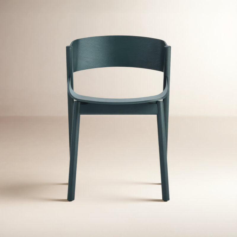 Port Upholstered Dining Chair, Navy Green on Ash