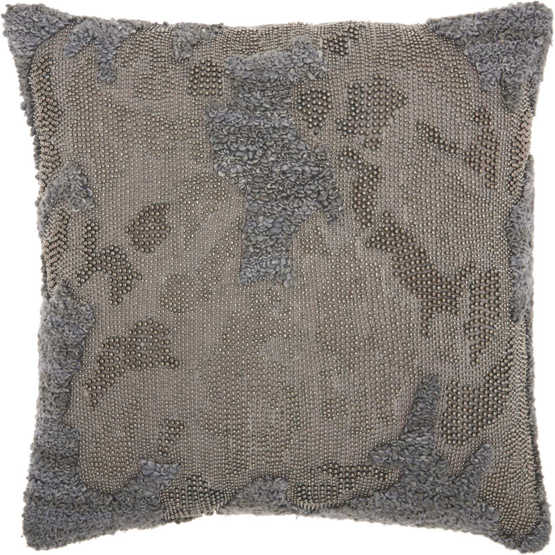  Textured Throw Pillow, Charcoal