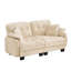 Canapé en chenille avec repose-pieds et coussins-499483364