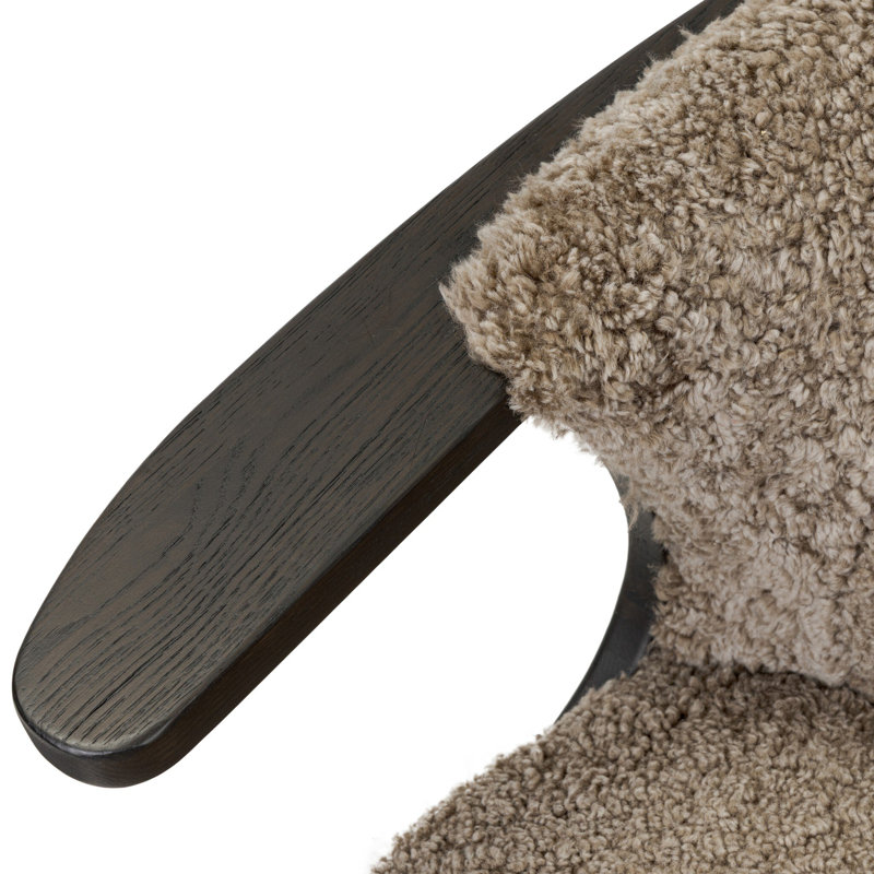 Fabian Armchair, Smoked Black Oak, Taupe Shearling