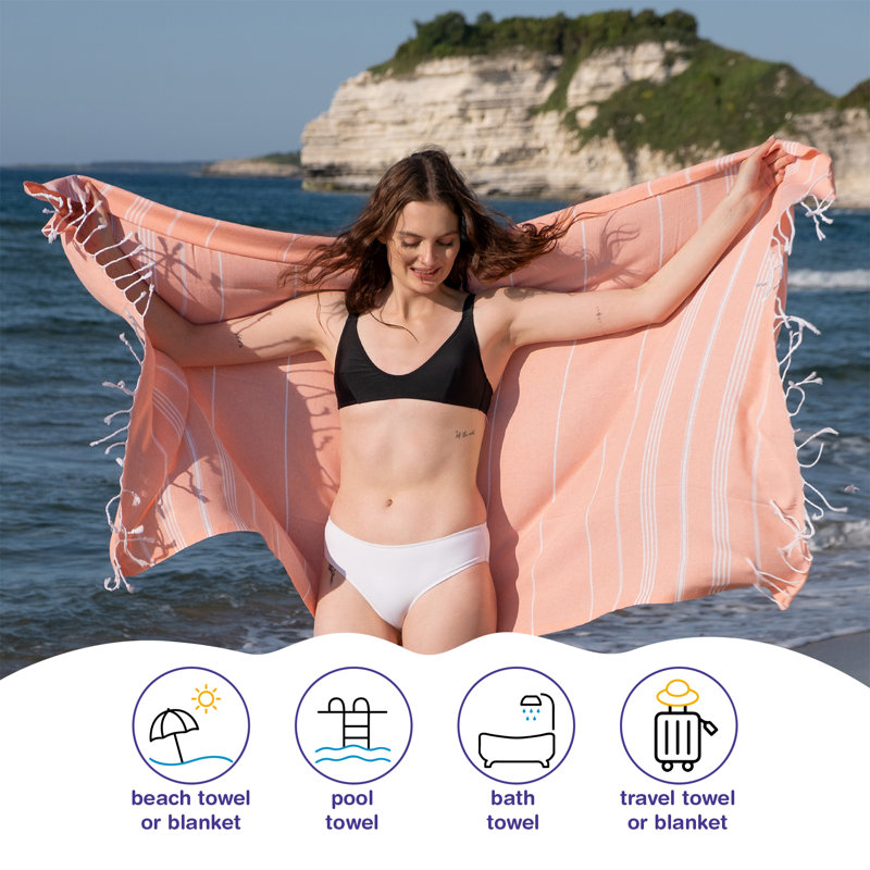 Serviette de plage Christof, Saumon
