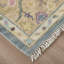 Karina Hand Knotted Wool Floral Area Rug in Blue/Beige-279911400