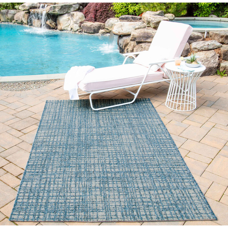 Nayah Blue Rug, Rectangle 6'7" x 9'6"