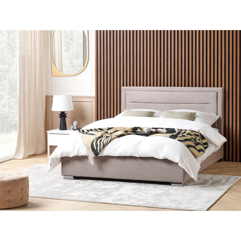 Atziry Upholstered Bed, Super King (6'), Taupe