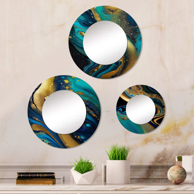 Miroir mural rond Blue Dreams